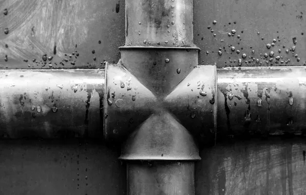 Metal, black, pipes, Moisture