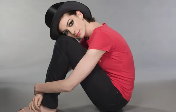 Картинка шляпа, актриса, Anne Hathaway, энн хэтэуэй
