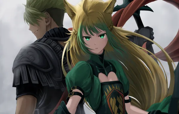 Девушка, парень, двое, лансер, Fate - Apocrypha, Судьба Апокриф