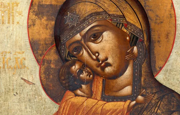 Картинка религиозная живопись, XIXв, Феодоровская, Икона Божией Матери