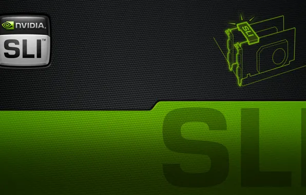 Картинка green, nvidia, logo, black, sli