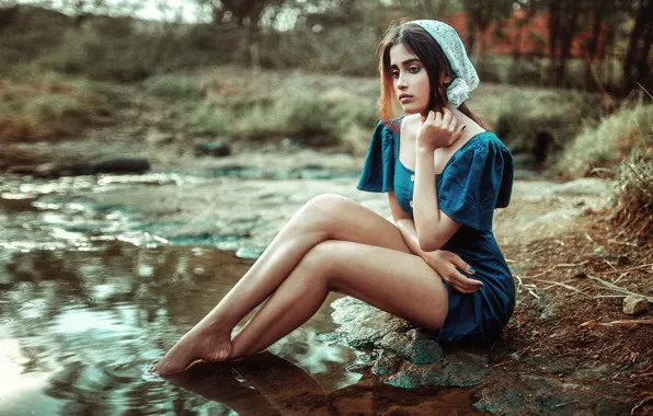 Картинка девушка, река, Vidya