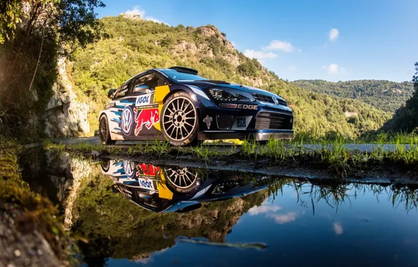 Картинка отражение, Volkswagen, WRC, Rally, Polo