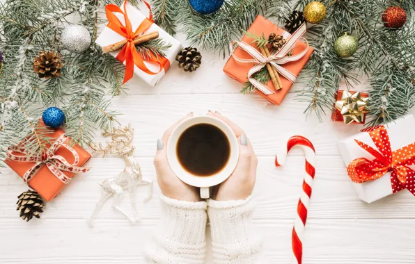 Шары, елка, Новый Год, Рождество, подарки, Christmas, balls, cup