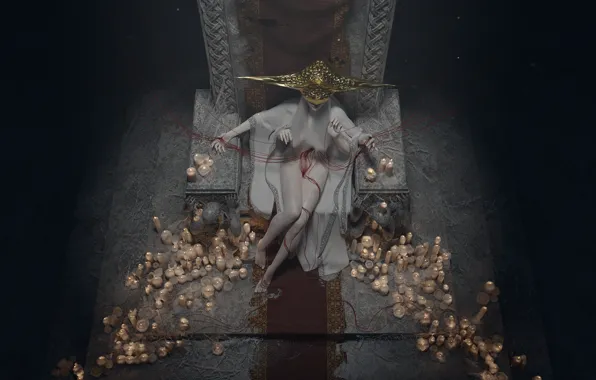 Fantasy, goddess, throne, fate, Fate and Destiny, Lou LL