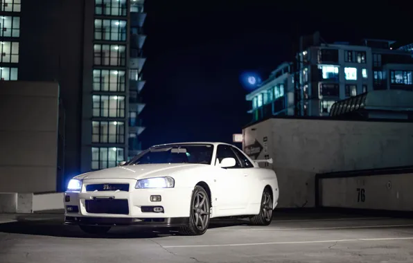 Картинка Nissan, GT-R, Night, Skyline, R34, V-Spec