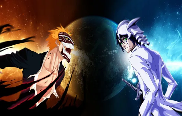 Bleach, ichigo, espada, ulquiorra, mask, hollow, soul reaper