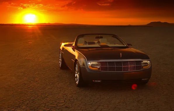 Lincoln, Concept, закат, пустыня, линкольн, Mark X