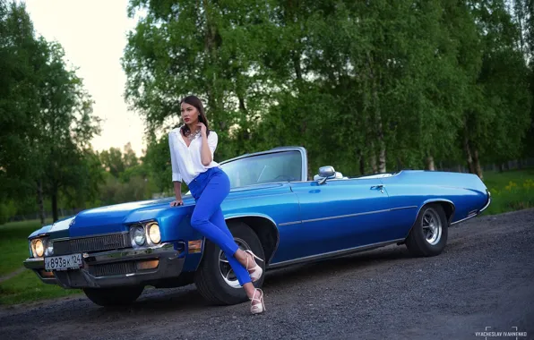 Авто, лето, девушка, природа, поза, модель, фигура, рубашка