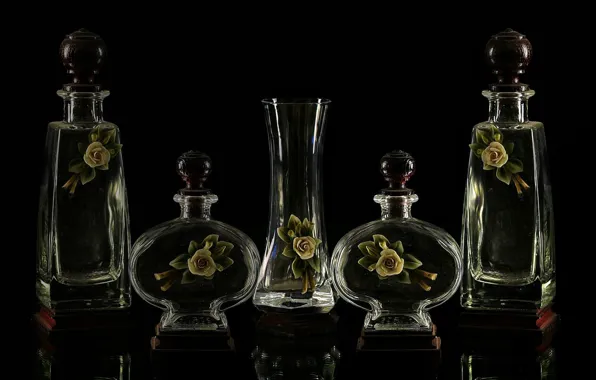 Glass, bottles, Decoration, cristal.
