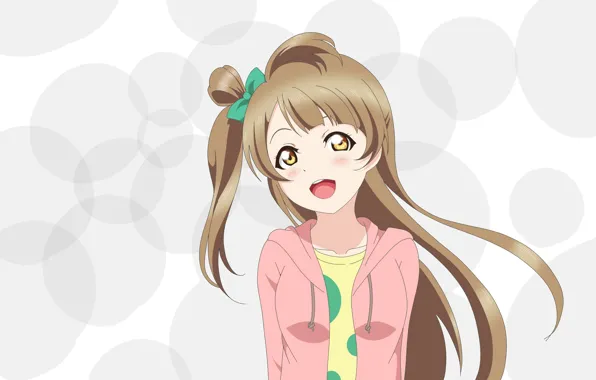 Круги, улыбка, фон, девочка, Love Live School Idol Project, Живая любовь