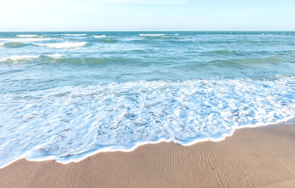 Песок, море, волны, пляж, лето, waves, summer, beach