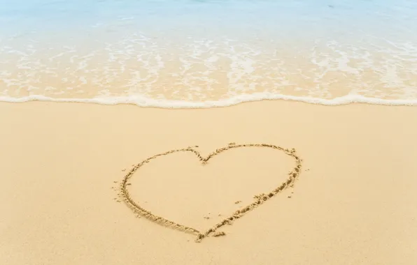 Картинка песок, море, волны, пляж, лето, любовь, summer, love