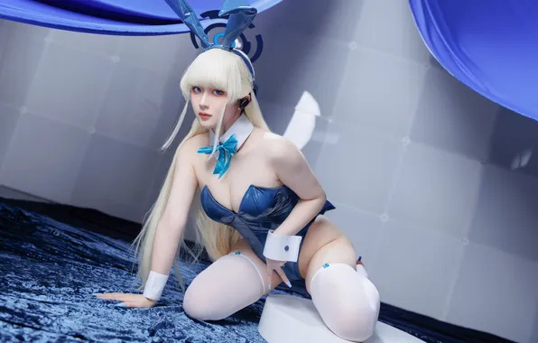 Asian, model, women, cosplay, bunny girl, video game girls, Blue Archive, Asuma Toki (Blue Archive)