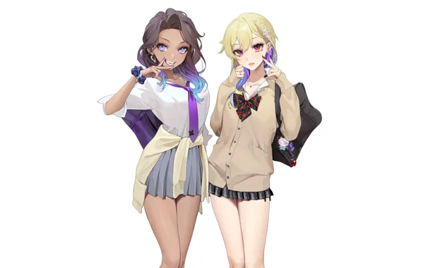 Kawaii, girl, white, sexy, peace, anime, brown, pretty