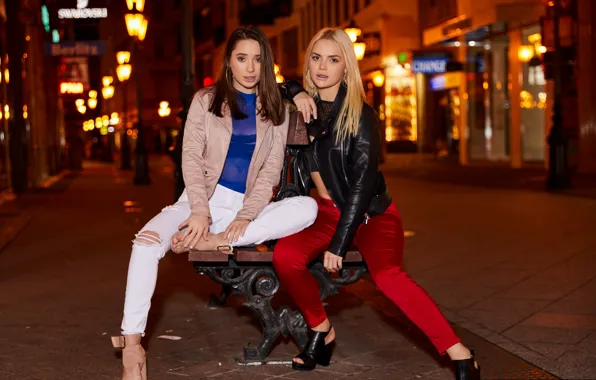 Картинка girls, evening, street, models