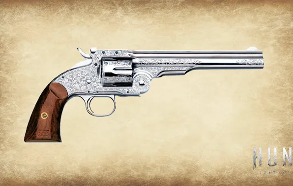 Револьвер, гравировка, хромированный, Smit & Wesson