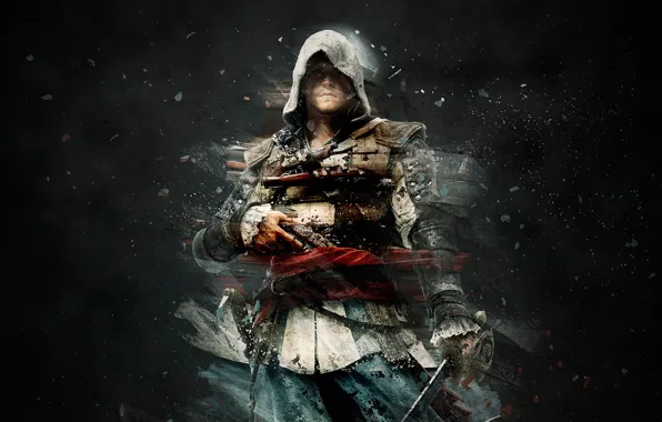 Картинка Оружие, Assassin's Creed, Сабля, Black Flag, Эдвард Кенуэй, Edward Kenway, Assassin's Creed IV Black Flag, …
