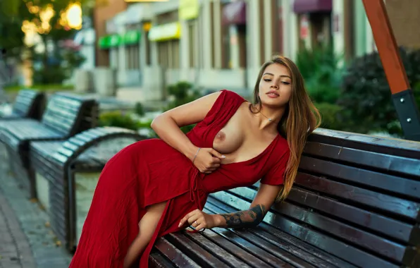 Girl, sexy, Model, dress, legs, nipples, boobs, breast
