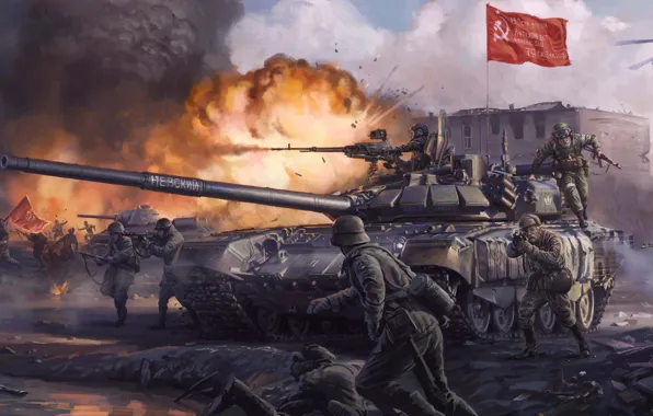 СССР, россия, Фантастика, т-72, ка-52, вс россии, РККА, Red Army