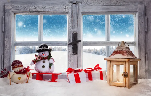 Christmas, winter, snow, snowman, decoration