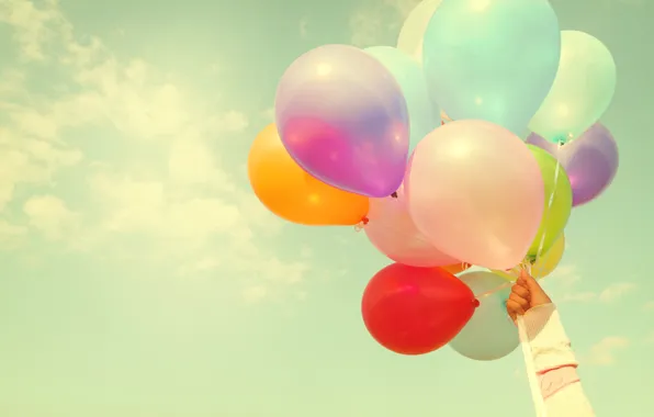 Лето, солнце, счастье, воздушные шары, отдых, colorful, summer, sunshine