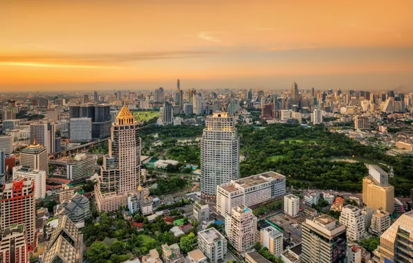 Картинка небо, город, здания, Тайланд, Бангкок