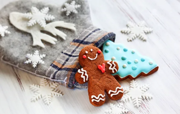 Картинка Новый Год, печенье, Рождество, Christmas, New Year, decoration, пряники, gingerbread