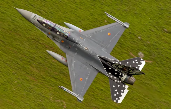 Полет, истребитель, F-16, многоцелевой