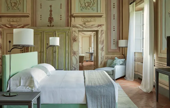 Дизайн, стиль, комната, интерьер, Италия, спальня, Тоскана, Tuscany