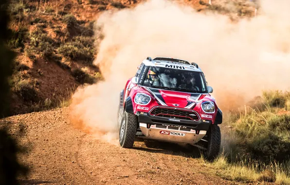 Красный, Mini, Пыль, Спорт, Скорость, Гонка, Rally, Dakar