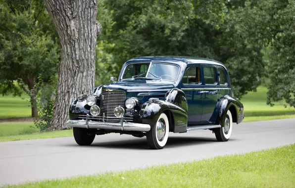 Cadillac, Imperial, ретро автомобили, Sedan, 1940, by Fleetwood, 7-passenger, Series 90