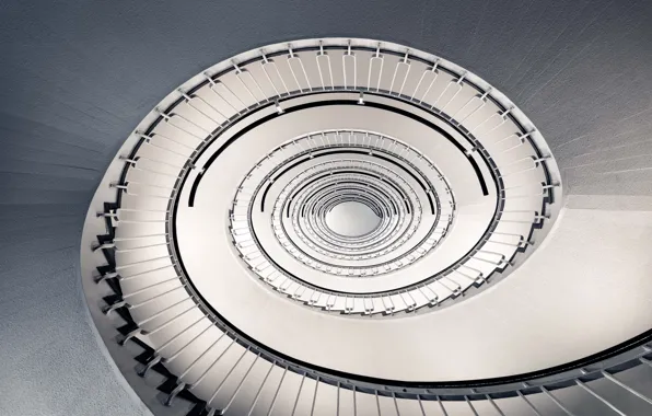Картинка spiral, staircase, architecture, stairs, handrail