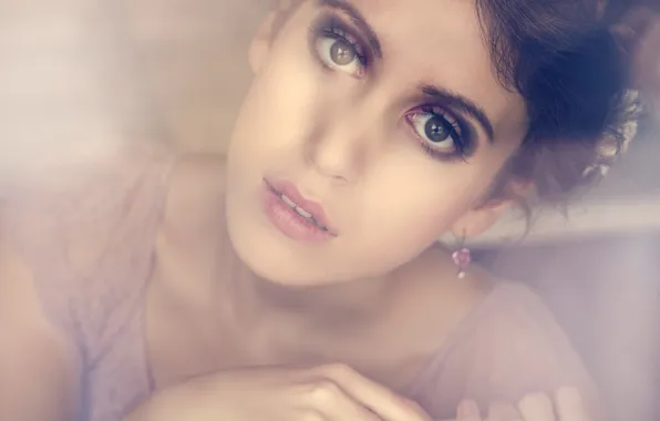 Взгляд, девушка, макияж