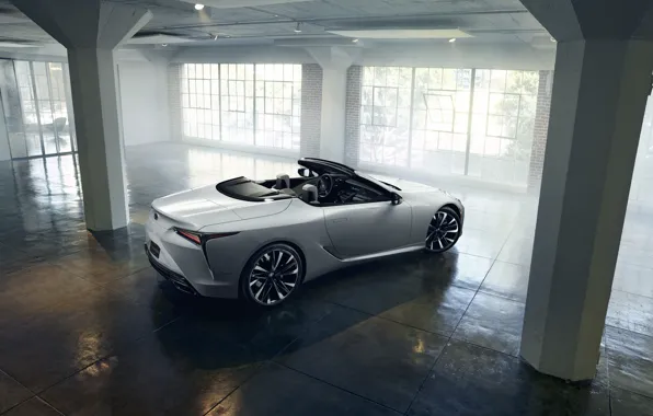 Картинка белый, свет, Lexus, кабриолет, 2019, LC Convertible Concept