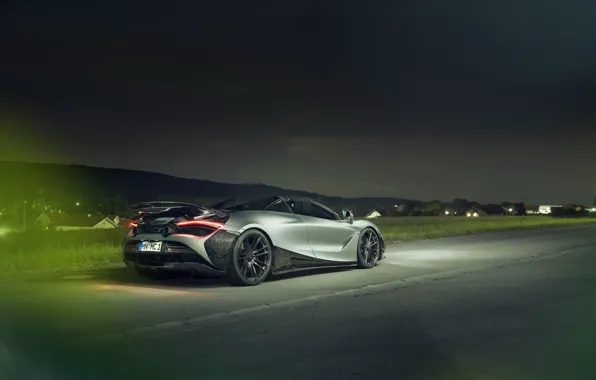 Фары, McLaren, суперкар, вид сзади, Spider, Novitec, 720S, 2019