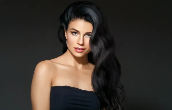 Взгляд, девушка, лицо, модель, макияж, прическа, голубые глаза, Beautiful