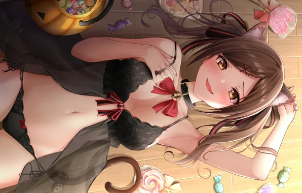 Girl, sexy, lingerie, pantsu, cleavage, babydoll, panties, long hair