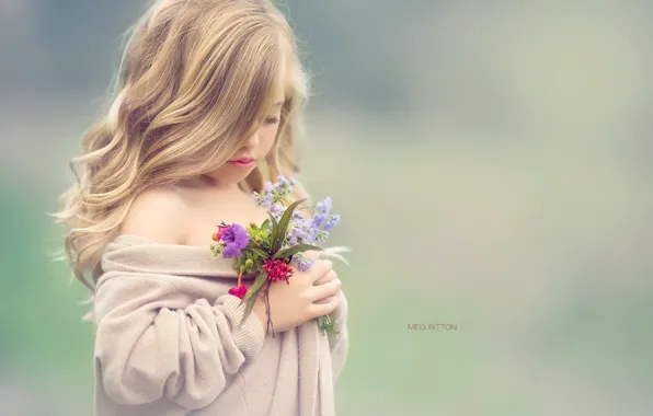 Цветы, настроение, девочка