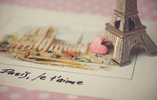Картинка макро, Париж, сердечко, картинка, запись, Эйфелевая башня