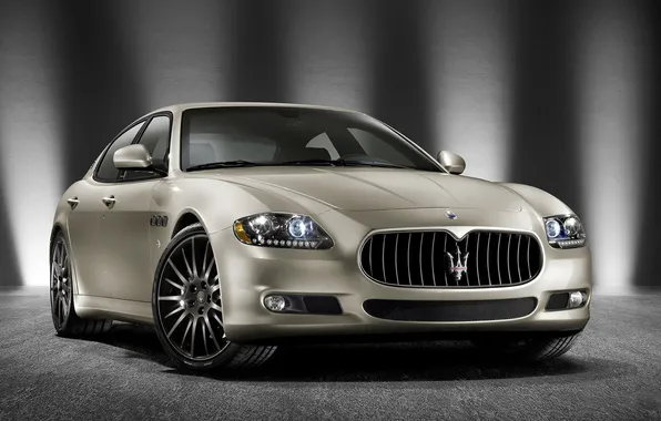 Картинка фары, Maserati, эмблема, quattroporte