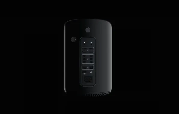 Картинка компьютер, белый, черный, темный, apple, яблоко, подсветка, dark