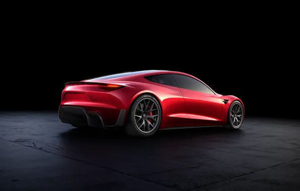 Roadster, вид сзади, Tesla, 2020