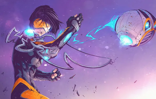 Blizzard, Art, Game, Overwatch, Tracer, Lena Oxton, Трейсер, Tonton Revolver