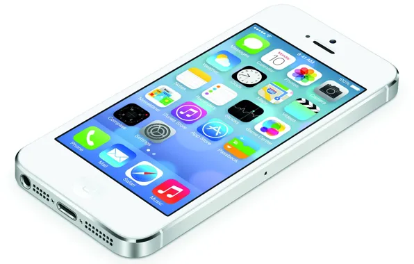 Картинка легкий, apple, белый фон, white, Lightning, иконки, тонкий, iPhone 5