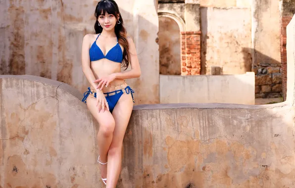 Купальник, брюнетка, азиатка, милашка, asian, отличная фигура, cutie, asian girls