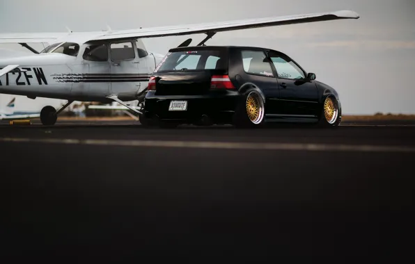 Черный, тюнинг, volkswagen, black, гольф, golf, фольксваген, MK4