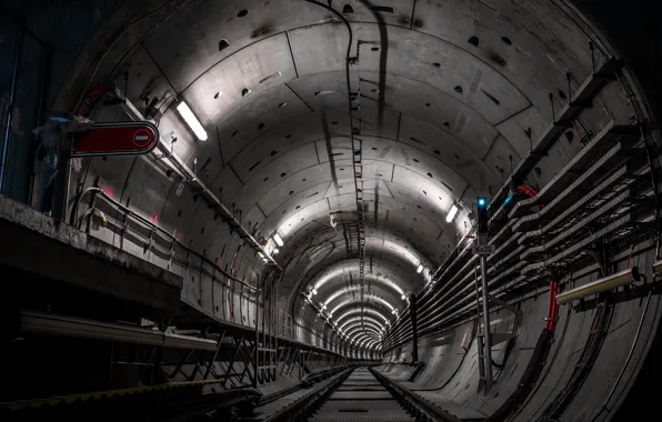 Dark, tunnel, metro