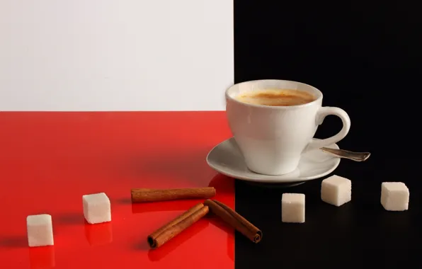 Картинка дизайн, Кофе, чашка, глянец, сахар, корица, Coffee, coffee cup