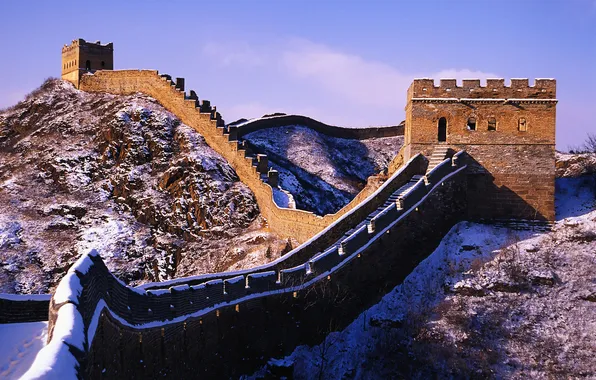 Картинка снег, стена, великая, китайская